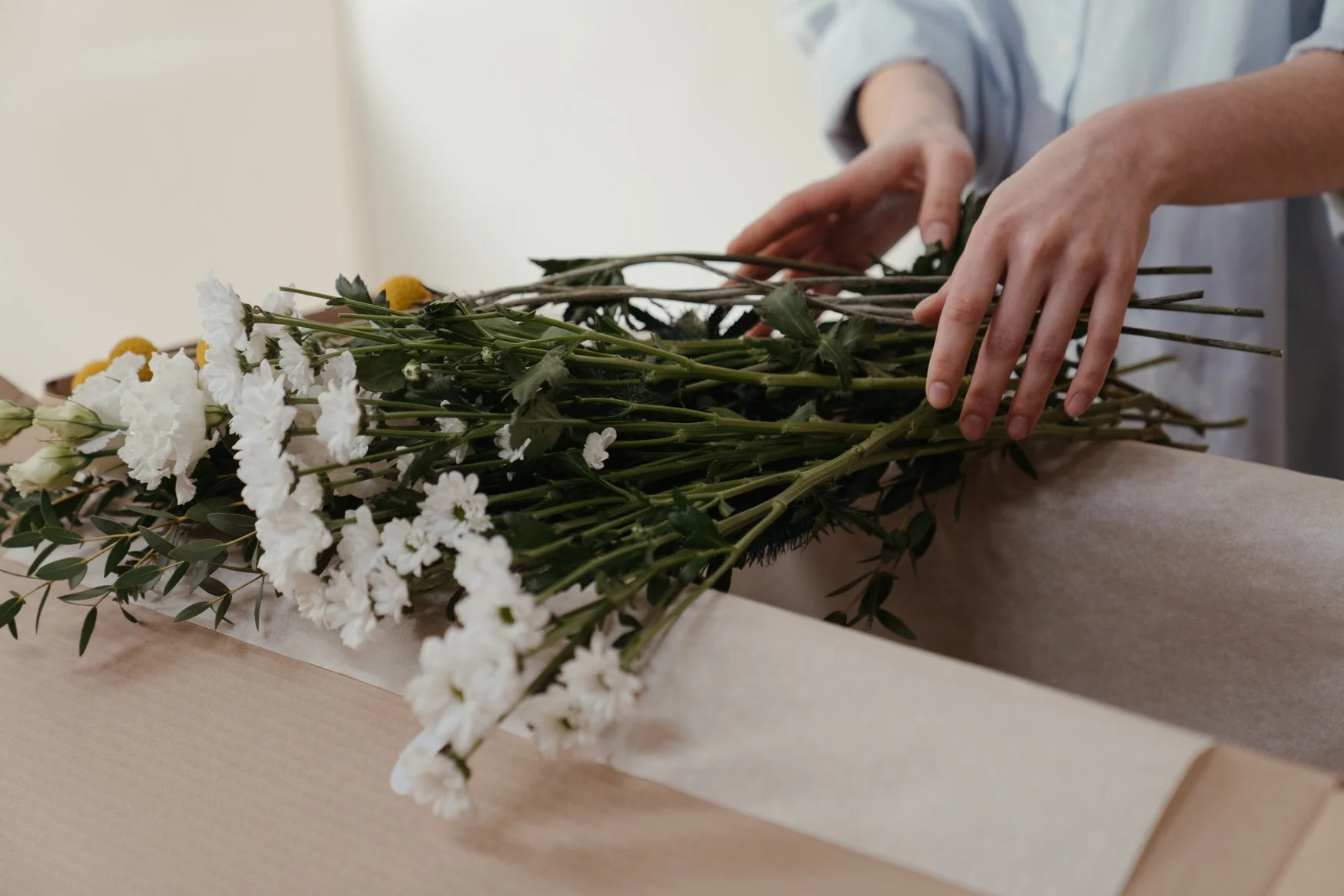 hands and flowers