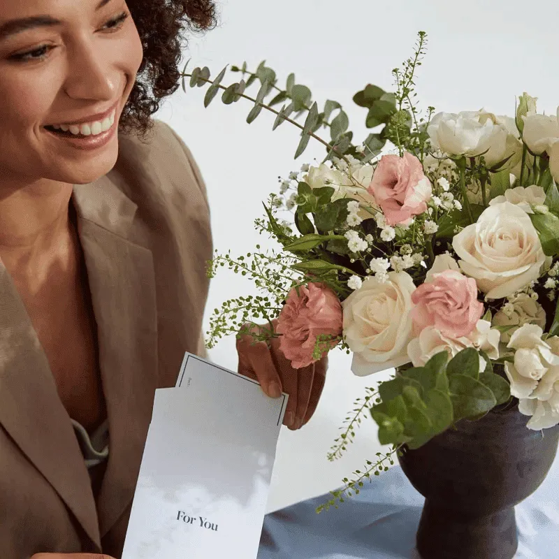 woman with flowers